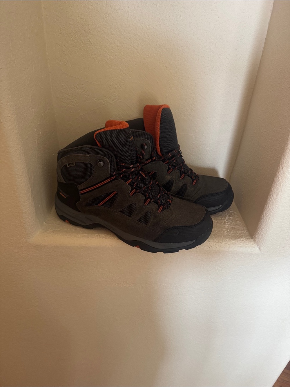 Hi-Tec Brown and Orange Men's Hiking Boots